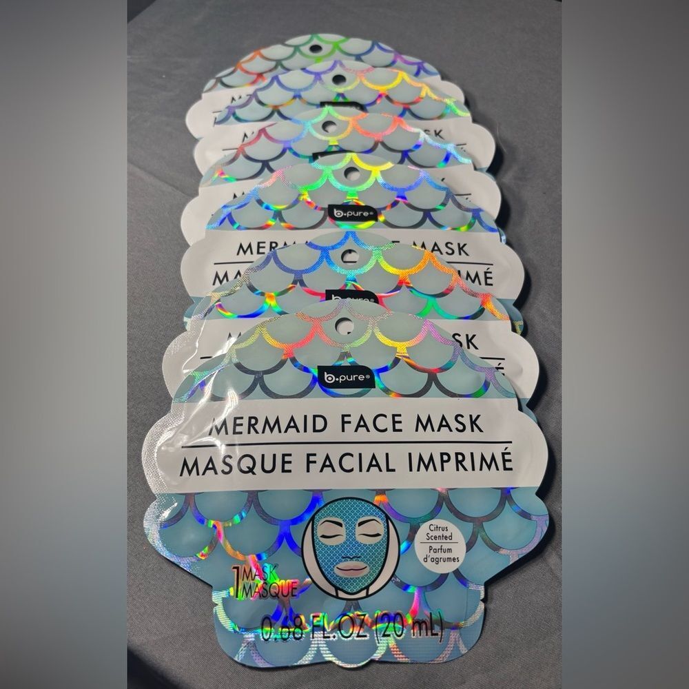 6 New Mermaid Holographic Citrus Scented Face Mask